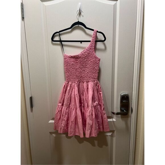 SWF Mottled One Shoulder Mini Dress in Pink  Color: Rouge size S NWT $381 - Picture 5 of 8